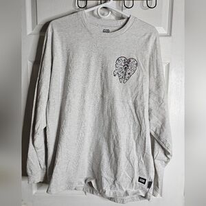 Star Wars Women's “I Know” Spirit Jersey Size Large Heather Gray Puff Print